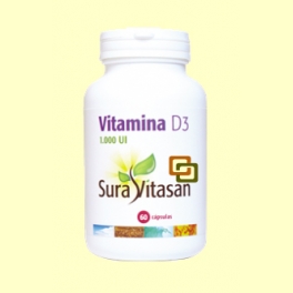 Vitamina D3 1.000 UI - 60 cápsulas - Suravitasan