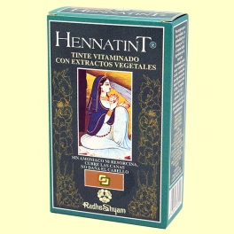 Tinte Hennatint  Castaño Medio Caoba - 60 + 60 ml - Radhe Shyam