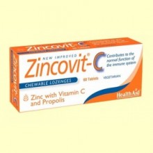 Zincovit-C - Zinc con Vitamina C y Propóleo - Health Aid - 60 comprimidos