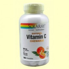Vitamina C Masticable 500 mg - Sabor Naranja - 100 comprimidos  - Solaray