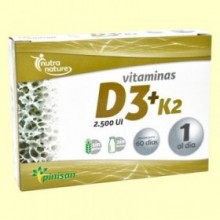 Vitaminas D3 K2 - 60 cápsulas - Pinisan