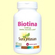 Biotina 10.000 µ - 60 cápsulas - Sura Vitasan
