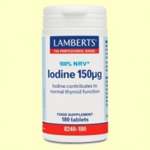 Iodine 150 mcg - Yodo Yoduro de Potasio - 180 tabletas - Lamberts