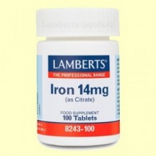 Hierro (citrato) - 14 mg 100 tabletas  - Lamberts