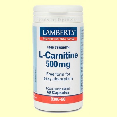 L-Carnitina 500 mg - 60 cápsulas - Lamberts
