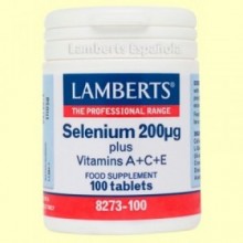 Selenio y vitaminas A, C y  E - Selenium Plus - 100 tabletas - Lamberts