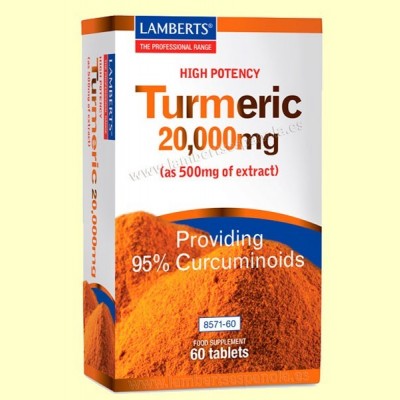Turmeric - Cúrcuma 20.000 mg - 60 tabletas - Lamberts