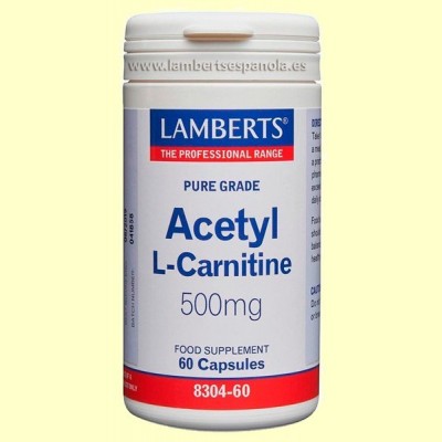 Acetil L-Carnitina 500mg - 60 cápsulas - Lamberts