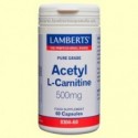 Acetil L-Carnitina 500mg - 60 cápsulas - Lamberts