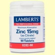 Zinc 15 mg Citrato - 90 tabletas  - Lamberts