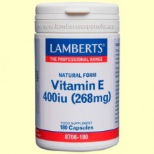 Vitamina E Natural 400 UI - 180 cápsulas - Lamberts