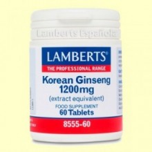 Ginseng coreano 1200 mg - 60 tabletas - Lamberts