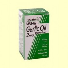 Aceite de Ajo Garlic Oil - 60 cápsulas vegetales - Health Aid
