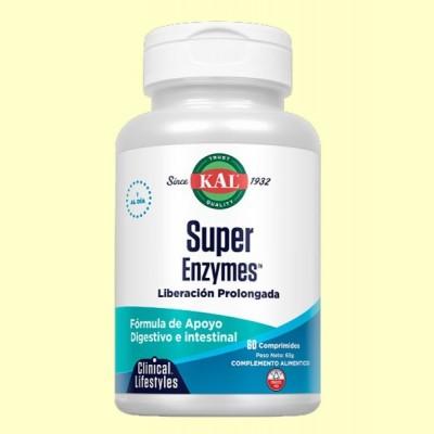 Super Enzymes - Apoyo digestivo - 60 comprimidos - Laboratorios Kal