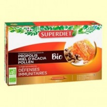 Miel de Acacia, Propolis y Polen Bio - 20 ampollas - Super Diet