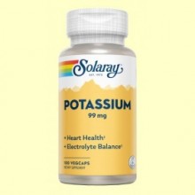 Potassium Citrate 99 mg - Citrato de Potasio - 60 cápsulas - Solaray