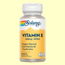 Vitamina E 400 UI - Antioxidante - 50 perlas - Solaray
