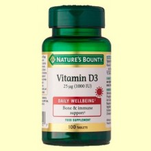 Pura Vitamina D3 1000 UI - 100 comprimidos - Nature's Bounty
